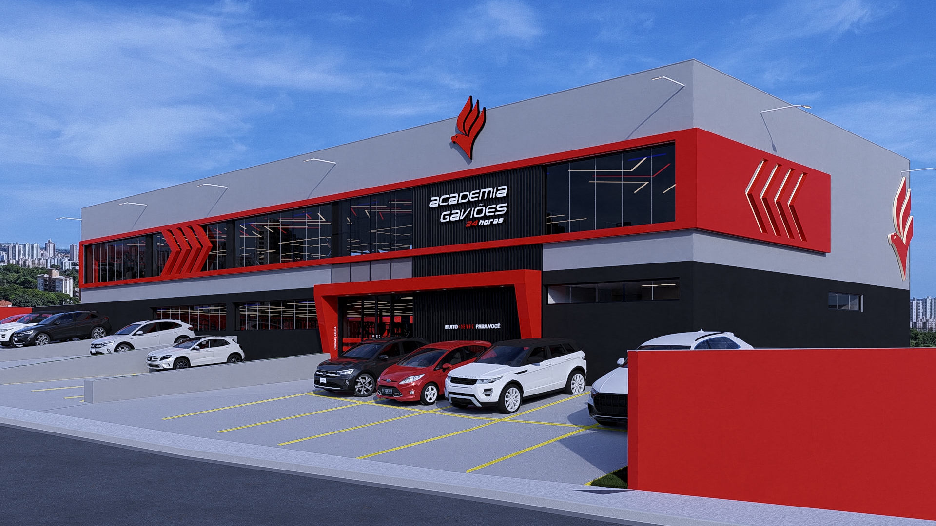 Fachada da Academia Gaviões Arujá - Entrada principal
